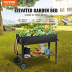 VEVOR Raised Planter Box with Legs and Wheels, Larger Size 43.3x19.5x31.5 Outdoor Elevated Garden Bed On Wheel, Metal Planting Boxes for Growing Flowers/Vegetables/Herbs in Backyard/Garden/Balcony - Image 2