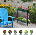 Vertical Raised Garden Beds 32.4" Tall Planter Raised Beds Boxes Patio Herb Garden Planter Outdoor with Metal Fences Legs for Small Climbing Plant Gardening Vegetables Patio Balcony Porch, Green - Image 5