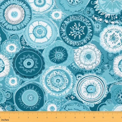 Boho Flower Fabric By The Yard, Mandala Floral Upholstery Fabric for by Erosebridal