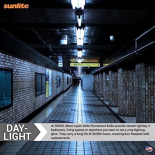 Sunlite F24T5/850/HO 2 Foot T5 Linear Fluorescent Lamp, 24 Watts, 1800 Lumens, 5000K Daylight, Miniature G5 Bi-Pin Base, ROHS Compliant, High Performance Straight Tube, 40 Pack - Image 5