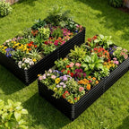 COMHOMA 2 Pack Galvanized Raised Garden Bed,6x3x2ft Large Metal Planter Box for Outdoor Vegetables,Corrugated Steel Herbed Plants Container,Extra Deep Gardeners Kits with Open Bottom by ComHoma