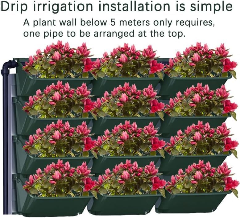 Self-Watering Wall Mounted Planter Set, Indoor and Outdoor Vertical Planter, Stackable Wall Mounted, for Balcony Decoration (Blackish Green 8 Pack) - Image 4