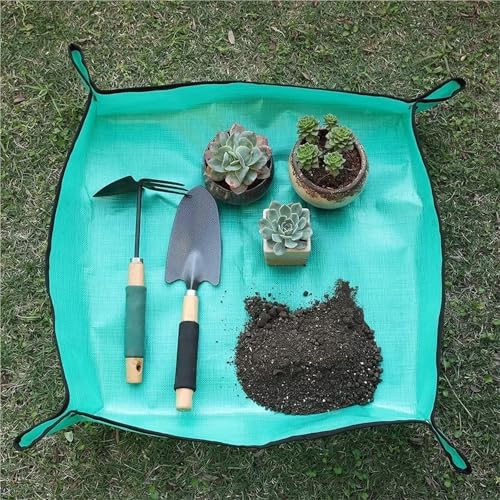 Gardening Planting PE Plant Repotting Mat, Foldable Waterproof Potting Pad Flower Pots Transplanting Mats for Indoor Plant Repotting(Green 68x68CM-3pcs) - Image 6