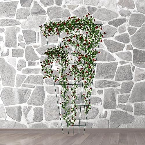 2 Pack 57 Inch x31 Inch Green PVC Pot Trellis Metal Plant Stakes for Climbing Plants,Outdoor,Rose,Vegetable Flower,Backyard - Image 3