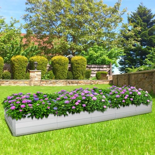 Galvanized Raised Garden Bed - Metal Raised Bed Garden Kit for Flower Planters, Vegetables Herb,13.5 * 3 * 1 FT,Silver - Image 5