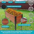 Sunnydaze Acacia Wood Raised Garden Bed with Legs, Brown, 31-Inch H - Image 2