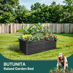 Raised Garden Bed 6x3x2ft, Galvanized Raised Garden Beds Outdoor for Vegetables Flowers Herbs, Steel Large Deep Planter Box, Tall Raised Garden Bed with 3ftx30ft Weed Barrier Fabric and Glove, Black - Image 7