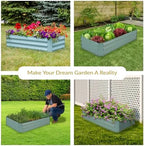 Sunnydaze Rectangle Galvanized Raised Garden Bed for Vegetables & Flowers - Image 5