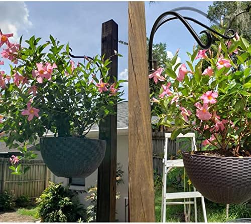 Maosen 12 Inches Swivel Plant Hangers Outdoor - 2 Pack Black Iron Plant Hanging Hook Bracket for Flowers Baskets Planter Pots Bird Feeder Lanterns Wind Chimes - Image 2