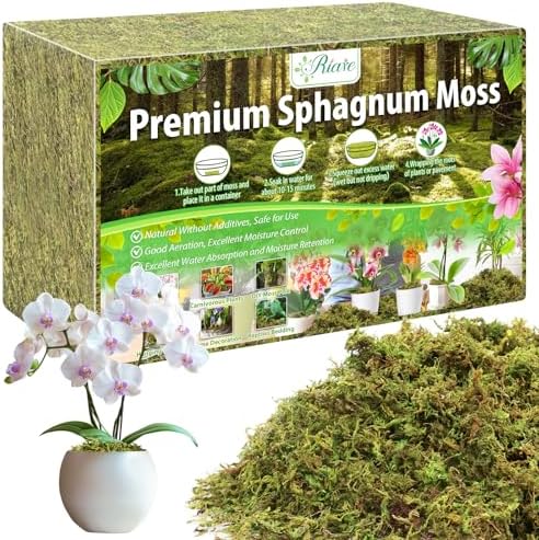 Riare 4.4LB Premium Sphagnum Moss for Plants- 80QT Natural Dried Plant Moss by Riare