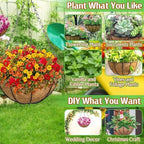 ZeeDix 2 Pack 20 Inch Large Hanging Baskets for Plants Outdoor with Coconut Liners Replacement, Hanging planters Baskets with Natural Coco Liner for Outdoor Indoor Planters Flowers Vegetables - Image 3