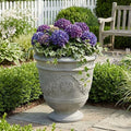 Christopher Knight Home 18.11 Inch Classical Garland Carved Pedestal Urn Planter MGO Faux Stone, for Patio Porch Entryway Decor, Gray by ChristopherKnightHome