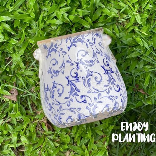 Dosayes Vintage Planter & Vase with Drainage,Ceramic Pot for Plant - Image 6