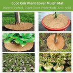 Coconut Mulch Mats, Coconut Fiber Tree Mulch Mat Round Cover Multiple Sizes Pack of 10 for Flowers and Plants(25cm) - Image 6
