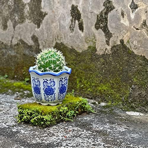 Chinoiserie Décor Planters, Ceramic Flower Pots with Drainage, Set of 3 - Image 7