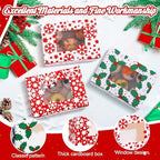 Tenceur 60 Pcs Christmas Cookie Box Window,8.3 x 5.9 x 3.7'',Classic - Image 5