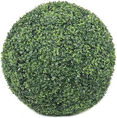 HUHJYUGE Artificial Plant Topiary Ball 16in, Durable Green Grass Decorative Balls, Round Plastic Plant Ball Decoration, for Wedding New Year Christmas Ceiling Garden Home Outdoor by HUHJYUGE
