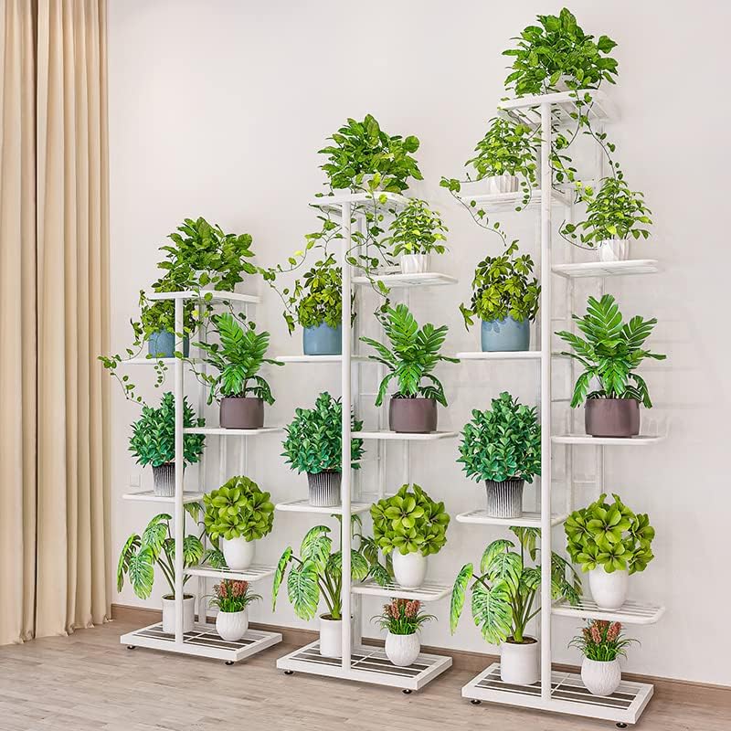 MTB Garden 8 Tier White Metal Plant Stand Indoor Outdoor Flower Pot Display Planter Shelf - Image 6
