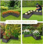 Sunnydaze Galvanized Raised Garden Bed, L-Shaped, 5x5x1 ft, Dark Gray - Image 4