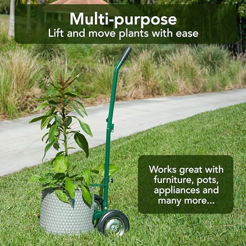 GOLETIO Potted Plant Mover Dolly with Flat-Free Rubber Wheels - Heavy-Duty Plant Pot Mover Caddy with Adjustable Grip and Foldable Handle for Indoor and Outdoor - Image 3