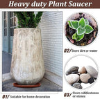 Eccliy 6 Pack Plastic Plant Saucer, Round, 16 Inch, Terracotta - Image 5