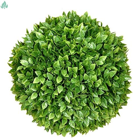 SunnyRoyal Topiary Ball Artificial Outdoor Boxwood Balls Topiary Lifelike Plants, Round Topiary for Indoor/Outdoor Decore, Rose Leaf 15 Inch, 1 Piece - Image 2