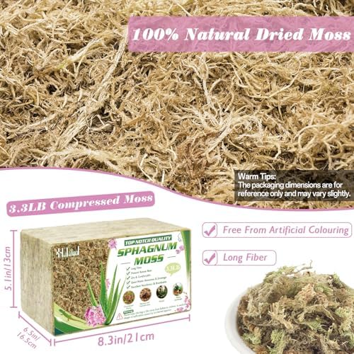 Halatool 3.3 LB Sphagnum Moss for Plants, 60 QT Long Fiber Orchid Moss - Image 2
