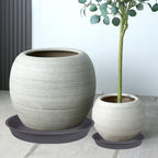 4 Pack of 16 17 inch Plant Saucer (15 inch Base), 2.3" Depth, Heavy Duty Deep Plant Trays for Pots, Plastic Plant Saucers for Indoors, Bird Bath Bowls, Drip Trays for Planter (17", Cement) - Image 4