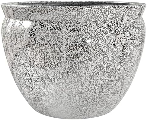 Red Lantern 12" Silver Crackle Fishbowl by RedLantern
