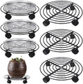 6 Packs Large Metal Plant Caddy with Wheels 13" and 11.8" Heavy-duty Wrought Iron Rolling Plant Stands with Casters Plant Dolly Plant Roller Base Indoor and Outdoor Plant Pot Movers Planter Rollers by Planterhoma