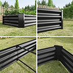 Galvanized Raised Garden Bed, Garden Box Outdoor, 8X4X1 FT, Black - Image 3