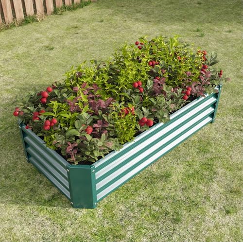 Raised Garden Bed 2 Pack, 4x2x1ft Galvanized Metal Raised Garden Beds Outdoor for Vegetables, Flowers and Herbs, Large Rectangle Planter Box for Backyard and Patio Gardening, 12 Inch Deep, Green - Image 4