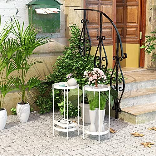2 Tier Plant Stand Indoor Outdoor - 10.5in Width 24in Tall Flower Pot Rack - Image 4