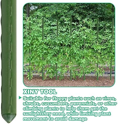 Xiny Tool Garden Stakes, 25 Pack 4 Ft Steel Plant Garden Tomato Stakes with Plastic Coat for Climbing Plants (25 Pack 48 Inch) - Image 3