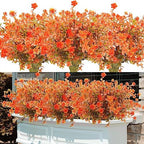 Uieke 24 Pcs Artificial Fall Flowers for Outdoors, UV Resistant Fall Decor by Uieke