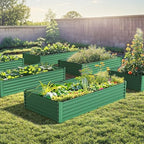 DWVO 8 x 4 x 1.5 FT Raised Garden Bed Kit, Outdoor Galvanized Flower Bed with Safety Rubber and Gloves, Large Metal Planter Box for Vegetables, Flowers, Herbs, Fruits, Green - Image 3