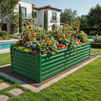YITAHOME 4pcs 8x4x2 ft Galvanized Raised Garden Bed Kit, Large Metal Planter Box with Gloves, Safety Rubber & Support Rod, Outdoor Flower Bed for Plants Vegetables, Green - Image 2