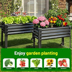 Land Guard 2 Pack Galvanized Raised Garden Bed with Legs & Wheels, 48×18×32in Metal Elevated Raised Planter Box for Backyard, Patio, Balcony, 500lb Capacity, Dark Grey - Image 5