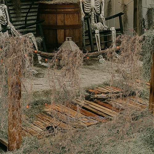 Giegxin Spanish Moss 41'' Fake Hanging Succulents Faux Moss Artificial Succulent Plants Vines Hanging Plants Swamp Decoration Potted Artificial Garland(Brown,24 Pack) - Image 6