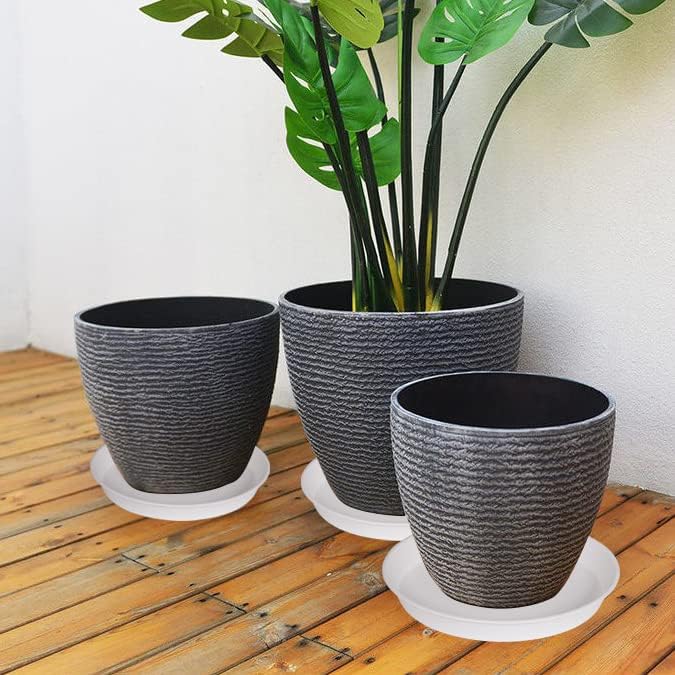 2 Pack of 19 inch Plant Saucer, 2.7" Depth Tray, Large Deep Garden Plastic Flower Planter Plant Trays for Indoors Outdoor Bath Bath (19", Creamy White) - Image 7