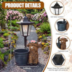 Highland Cow Outdoor Statue with Solar Lights and Flower Pot - Image 2