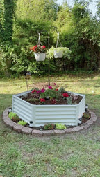 Anleolife 3-Bed 70x60x18in Hexagon Raised Garden Beds, Antique White - Image 3