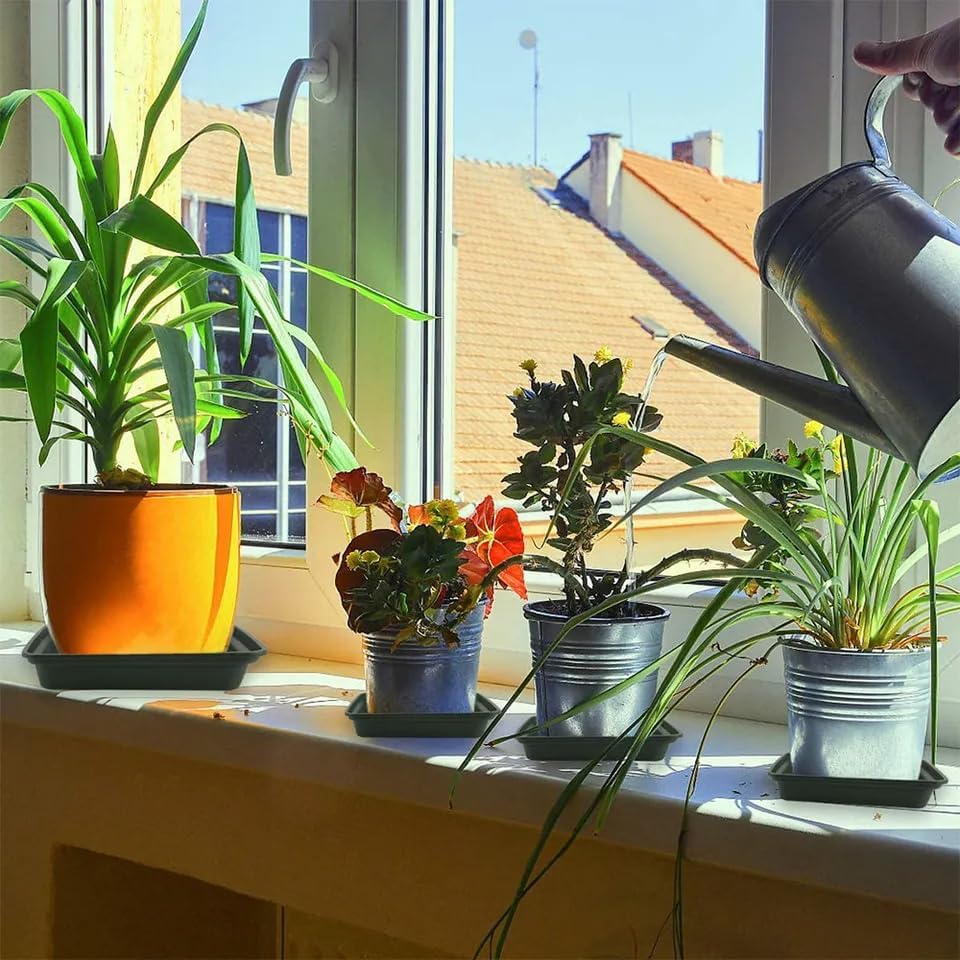 LWALRS Square Plant Saucer 20 22 Inch 2 Pack, Extra Large Plant Saucers, Deep Plant Trays for Pots, Heavy Plastic Water Tray Tor Plants, Planters for Indoors and Outdoors Plants (20 inch Black) - Image 5