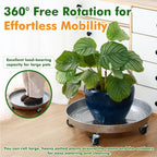Planterhoma 3 Packs 18 Inch Metal Plant Caddy with Wheels Extra-Large Rolling Plant Stand Heavy-Duty Iron Plant Dolly Casters for Indoor Outdoor Flower Pot Mover Roller Coasters, Silver-Black - Image 7