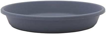 The HC Companies Flower Pot Saucers - Plastic Plant Saucer for Outdoors & Indoors - Traditional Design Plant Pot Trays for Water Drainage - Durable & Stylish Round Plant Tray (14-inch Slate Blue) by TheHCCompanies