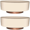 The HC Companies 8 Inch Round Plastic Succulent Capri Bowl Decorative Indoor Flower Succulent Planter Pot with Drain Plug Hole, Vanilla Bisque (2 Pack) by TheHCCompanies
